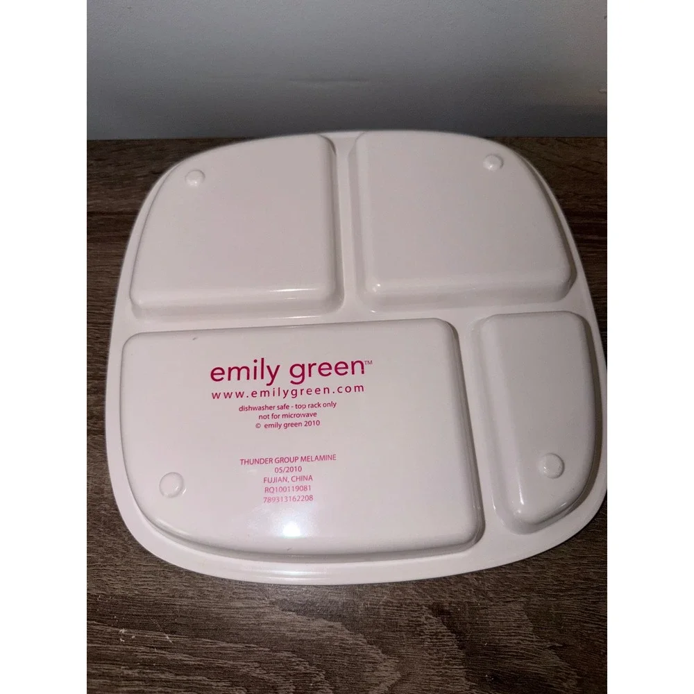 Emily Green Thunder Group Butterfly Melamine Divided Tray Pink Kids Plate 2010